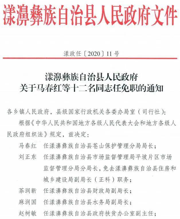 双江拉祜族佤族布朗族傣族自治县人民政府办公室人事调整公告